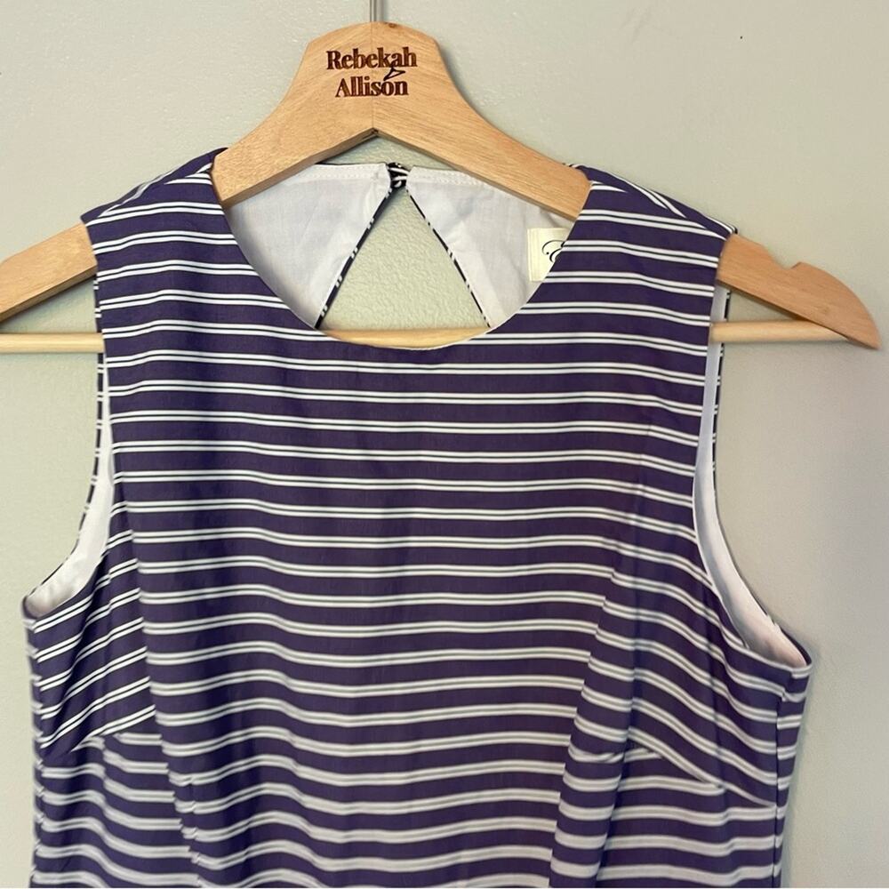 NWT Eliza J Striped Cotton Sundress in Blue & White Women’s Size 6 - Picture 11 of 15